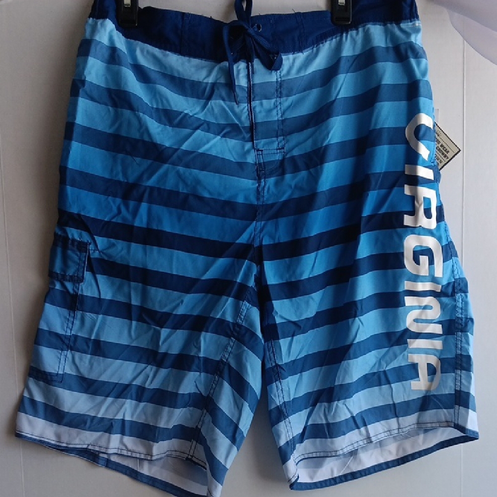BLUE STRIPED MEN'S SWIM SHORTS